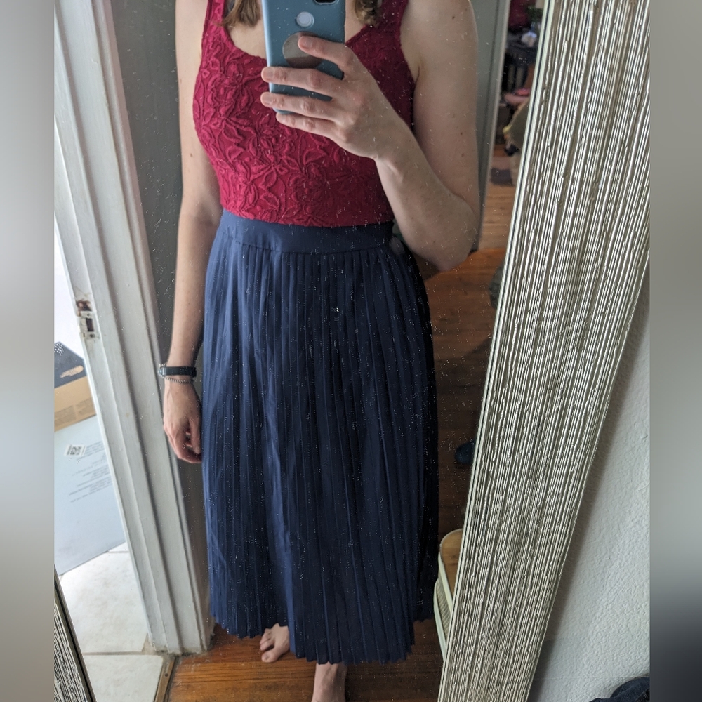 Motel rocks lace and pleated skirt midi dress